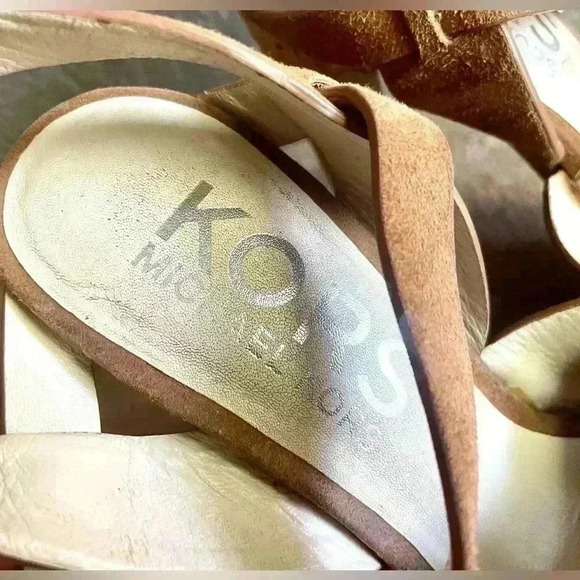 Michael Kors Women's "Adair" Suede Open Toe Cork Platform Sandal Heels - 6M - Picture 5 of 9